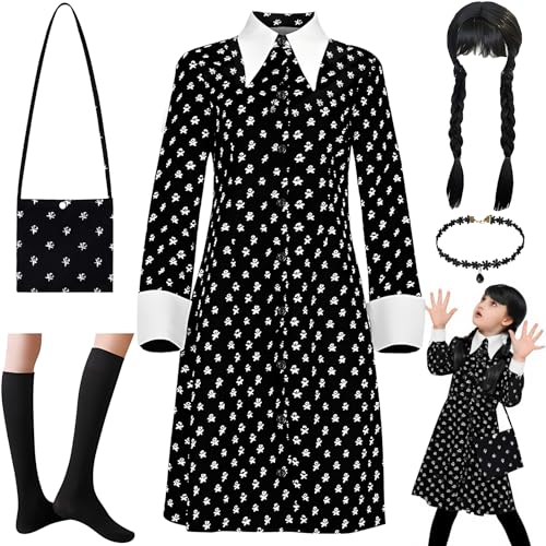 NLMWTI Déguisement Halloween Enfant Fille, Costume Gothique 