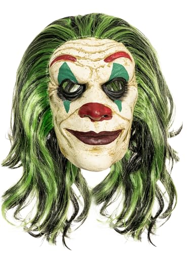 Maskworld Masque de clown méchant vert – Masque complet en l