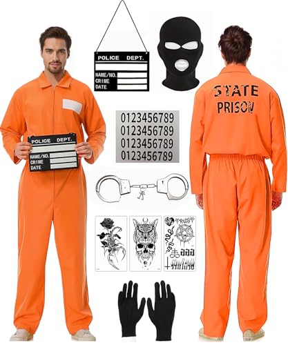 Deguisement Prisonnier Femme Homme, Costume de Prisonnier Ha