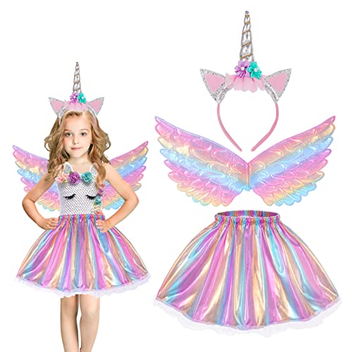 Hifot Deguisement Princesse Enfant Licorne Fille, Jupe Tutu 
