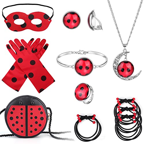Hifot Deguisement Ladybug Masque Gants Sac Elastique Cheveux
