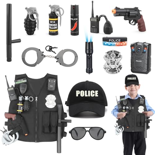 XSYKJGS Déguisement Policier Enfant 15 Pièces - Costume Poli