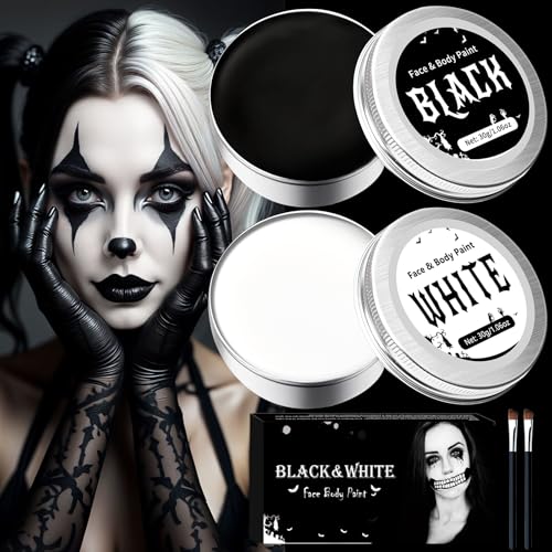 Maquillage Halloween pour Visage Noir et Blanc Professionnel