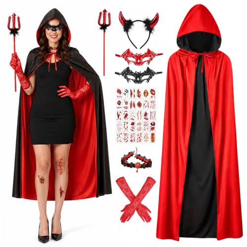 Costume de Diable pour Femme, Deguisement Vampire Diable Fem