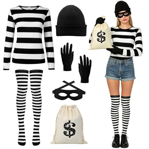 Costume Voleuse Femme 6 Pièces Noir