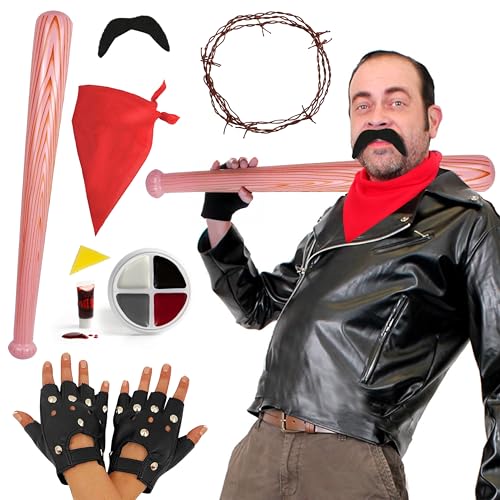 Ensemble de costumes inspiré de Négan - Veste daspect cuir, 