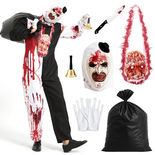 KKSJK Deguisement Terrifier Adulte, 7 Pièces Costume Hallowe