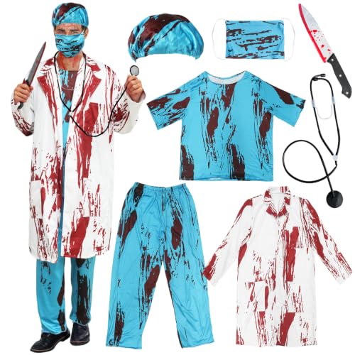 SOETDERT Déguisement Médecin Zombie Homme, Costume Docteur H