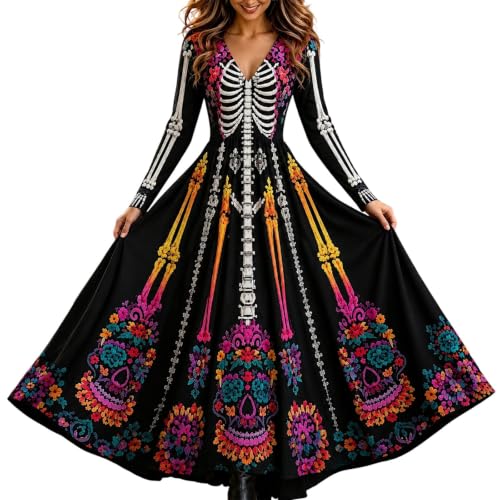 Robe Gothique Squelette Halloween Femme