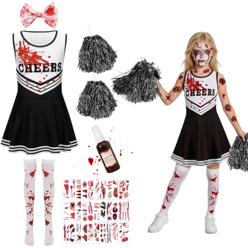 Déguisement de Pompom Girl Zombie Enfant, Halloween Costume 