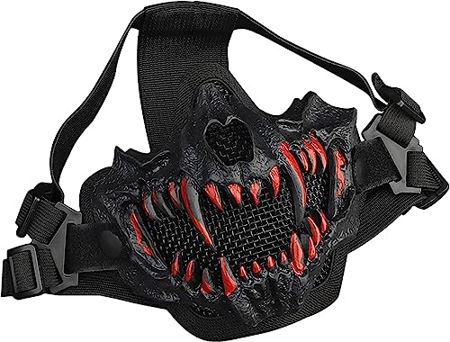 Zhongren Masque tête de mort effrayant en maille pour cospla