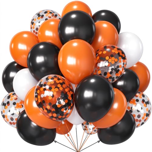 Ballons Halloween, 60 Pièces Ballons Orange et Noir Décorati