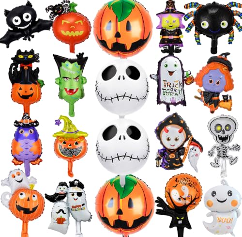 20 Ballons Halloween, Ballons en Aluminium pour Halloween Dé