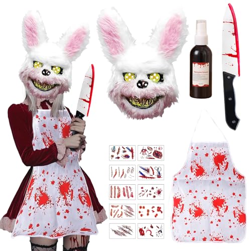 Masque Effrayant dHalloween Masque de Lapin Sanglant,Con San