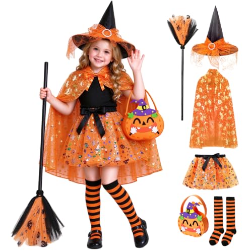 Deguisement Sorciere Fille Halloween Costume 6 Pieces | Cost