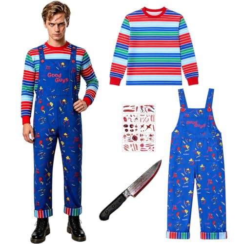 YeahBoom Deguisement Poupee Effrayante Homme, Costume Horreu