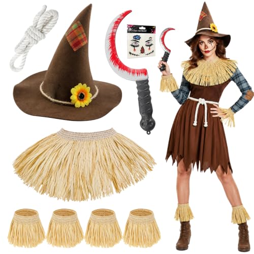zentrontx Accessoires Pour Costume Dépouvantail, 9 Pièces Co