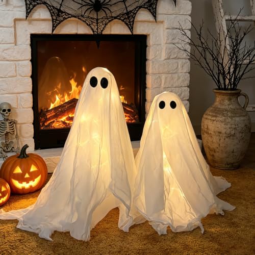 Fantôme Lumineuse Deco Halloween Exterieur Accessoires 2 Piè