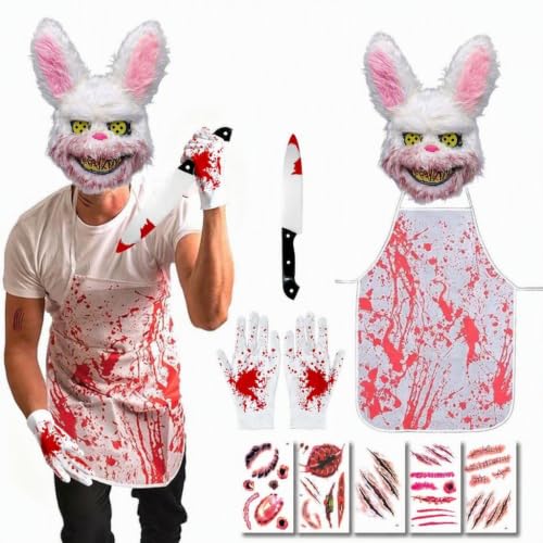 Yiantai Costume de Boucher Halloween, Costume de Lapin Dhorr