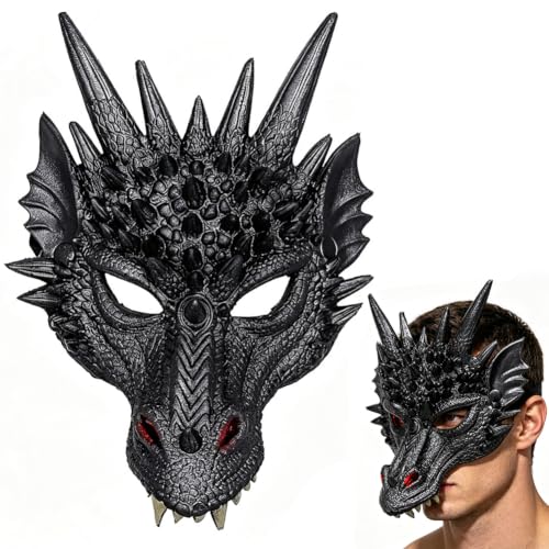 ZesGlyxyr Halloween Masque de Dragon, Masque Dragon 3D, Demi