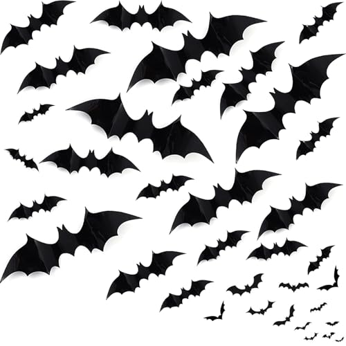 BELSVOR Pack de 60 Chauve Souris Halloween, 60 halloween dec