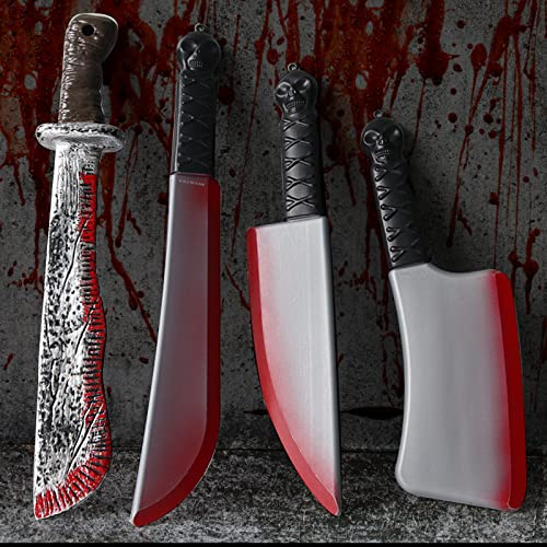 VIPNAJI 4 pièces Sanglant Faux Couteau 43cm Accessoire de Dé