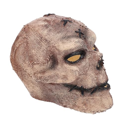 IMIKEYA Masque Effrayant en Latex Crâne Dépouvantail pour Fê