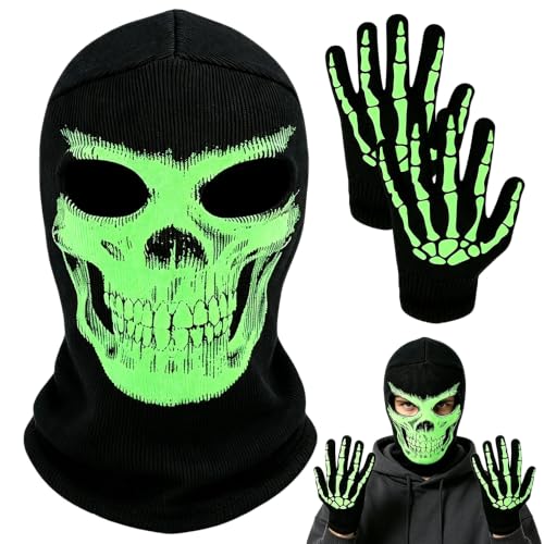Masque Crâne Halloween Noir Élastique
