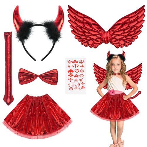 ACWOO Ensemble De Costume De Cornes De Diable, 6PCS Deguisem