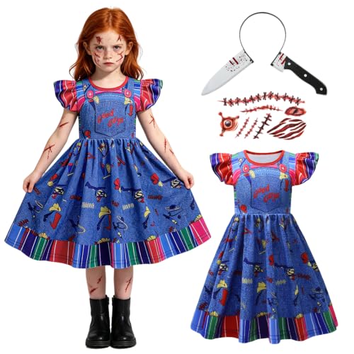 keaiyouhuo Déguisement de Poupée Tueuse Fille Enfant Tenue P