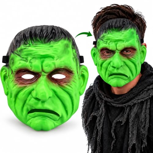 Frankenstein Masque facial en silicone pour adultes, masque 