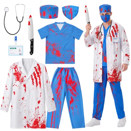 LYPPUL Halloween Deguisement Medecin Zombie Homme, Déguiseme