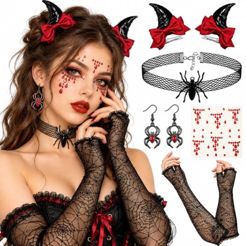 Kit Araignée Gothique 5 Accessoires, Accessoire halloween fe