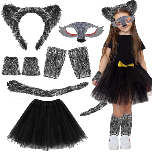 XIEXIESHER 8 pcs Déguisement Loup Garou Enfant Costume Hallo