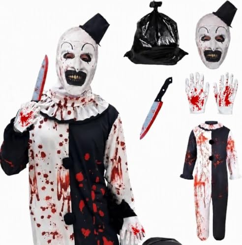 Costume Clown Tueur Noir Blanc