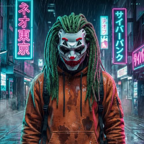Qngcolrcy Masque de Clown Joker pour Halloween - Style Mech 